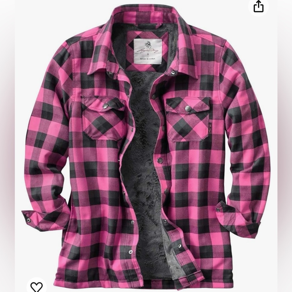 Legendary Whitetails Women’s Winter Cress Shirt Jac Hot Pink Medium Discontinued